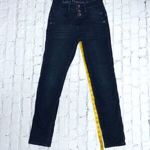 Justice Premium Denim Knit Jeggings  – Dark Wash